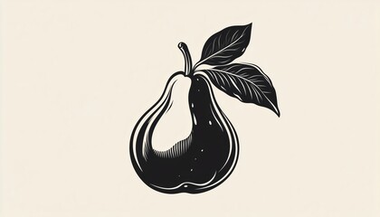 Monochrome Pear Logo: A Profile With Many Similarities To The Author - A Design Inspired By The Author'S Personal Style.