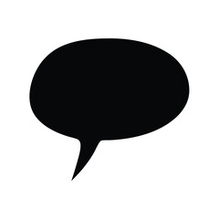A Black Speech Bubble or Speech Balloon on a White Background