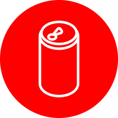 Fototapeta premium Soda Can Vector Line White Circle Red Icon Design