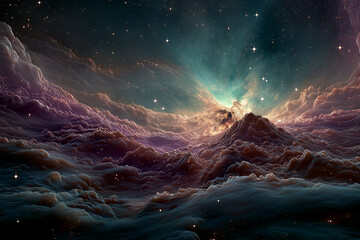 A stunning nebula cloud in deep space, a concept for astronomy and science.
