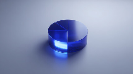 Blue glowing circular pie chart diagram