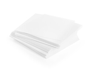 Stack of paper notes isolated on white
