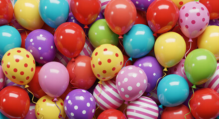 Vibrant Polka Dot and Striped Balloons for Festive Events