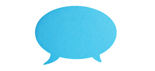 Light-blue speech bubble graphic