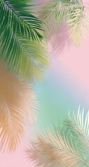 Obraz premium Tropical foliage backdrop with soft color gradient