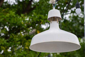 Elegant White Hanging Lamp Outdoors