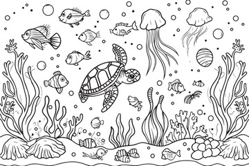 Marine World Coloring Page Collection