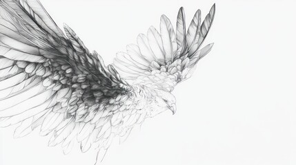 Abstract drawing of a flying eagle