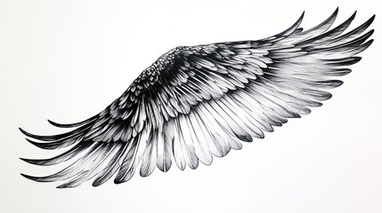 Detailed illustration of a spread eagle wing