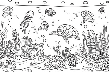 Marine World Coloring Page Collection