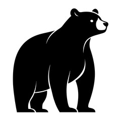 Black bear standing profile silhouette wildlife animal