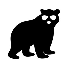 Cool bear wearing sunglasses silhouette