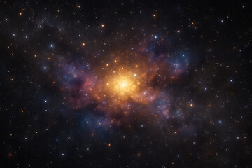 Colorful Galaxy with Bright Cosmic Glow