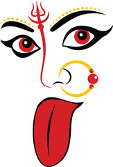 Hindu Goddess Maa Kali Side Angle Face Illustration