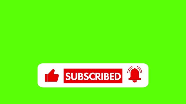 Mouse clicking a like button, subscribe button and bell notification on green screen 4K resolution stock video