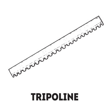 Pasta tripoline sketch. Italian food. Hand drawn vector illustration. Tripoline pasta Engraved style. Detailed black and white illustration.