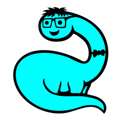 Brachiosaurus Nerd Geek Smart Long Neck Intelligent Horn-Rimmed Glasses Bow Tie