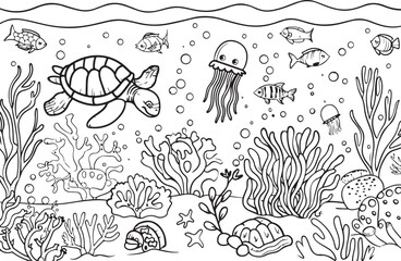Marine World Coloring Page Collection
