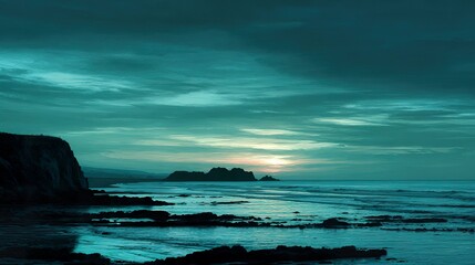 Coastal serenity at dawn or dusk