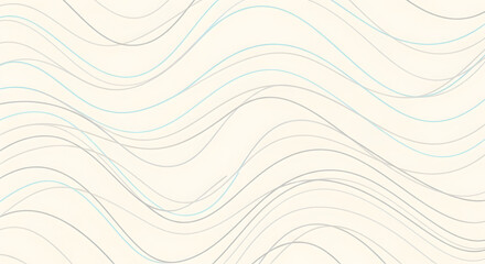 A minimalist abstract background featuring delicate, flowing wavy lines in muted tones of blue and grey.