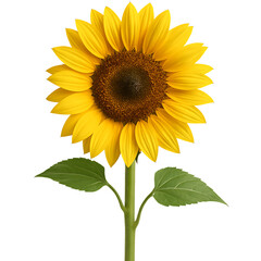 Obraz premium Sunflower Bloom Isolated on Transparent Background