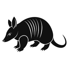 Armadillo silhouette standing on a white background