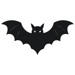 Spooky halloween bat flying with open wings silhouette