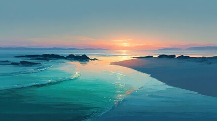Fototapeta premium Coastal sunset scene