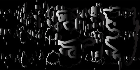 Set of black grunge hand drawn arrows isolated on white. Vector illustrationt on black background. school and education conceptnd with noise waves. Hacked computer and technical problem. 3D rendering.