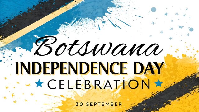 Botswana independence day celebration with national flag colors - Powered by Adobe