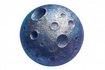 Lunar-like celestial body spinning against starry backdrop, revealing cratered surface, ideal for scientific visualization and cosmic design concepts