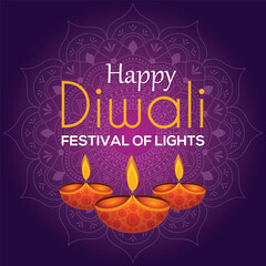 happy Diwali banner and social media post 