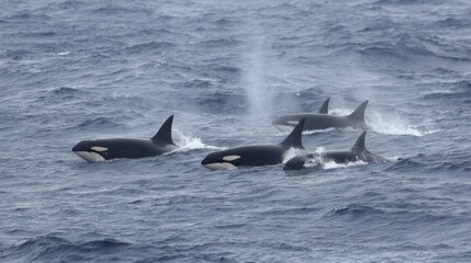 Fototapeta premium Orcas in the ocean