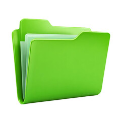 Bright green document folder organizing paperwork for efficient file management and storage solutions transparent background