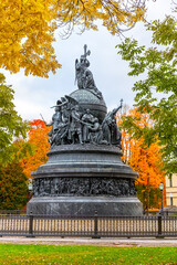 Obraz premium Millennium of Russia is monument in Novgorod Kremlin in Veliky Novgorod, Russia. The monument was erected in 1862