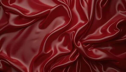 Obraz premium Elegant crimson textile with flowing waves, shimmering and draped softly creating a luxurious and captivating background texture