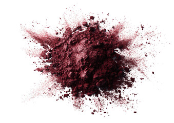 A vibrant, maroon-colored powder explosion