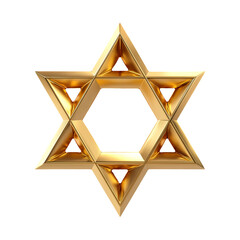 Golden star of david symbol iconic religious and cultural emblem of judaism spiritual and heritage representation transparent background