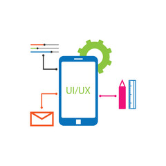 Mobile UI/UX Vector with Tools and Gear