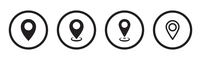 Map pin icon, location symbol.