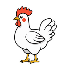 Fototapeta premium Cartoon Hen Vector Illustration .