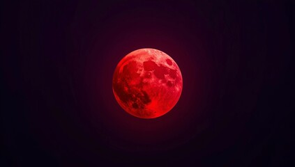 Blood Moon Total Lunar Eclipse with Dark Sky Background