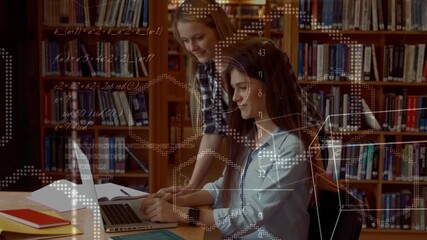 Animation of data processing over schoolchildren using computers - Powered by Adobe