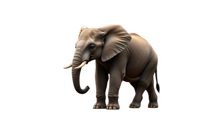 Obraz premium African elephant baby wildlife animal nature mammal tusk standing isolated realistic textured skin large ear gentle