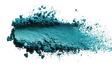 Teal cosmetic powder smudge on black