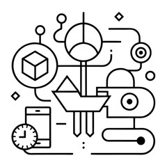 vector illustration of a set of icons for web