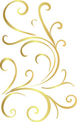 Golden Flourish Swirl Decorative 