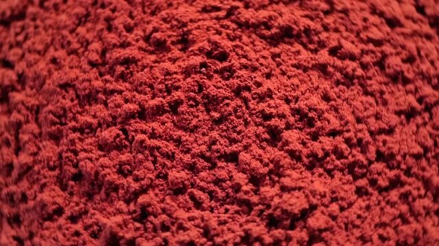 Top View Texture Background of Red Paprika Powder for Cooking and Design