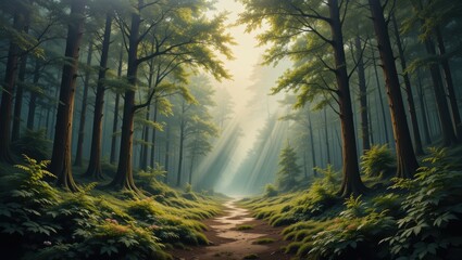 Fototapeta premium sunrise in the forest