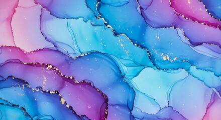 Abstract Fluid Art with Blue, Purple, and Pink Colors.